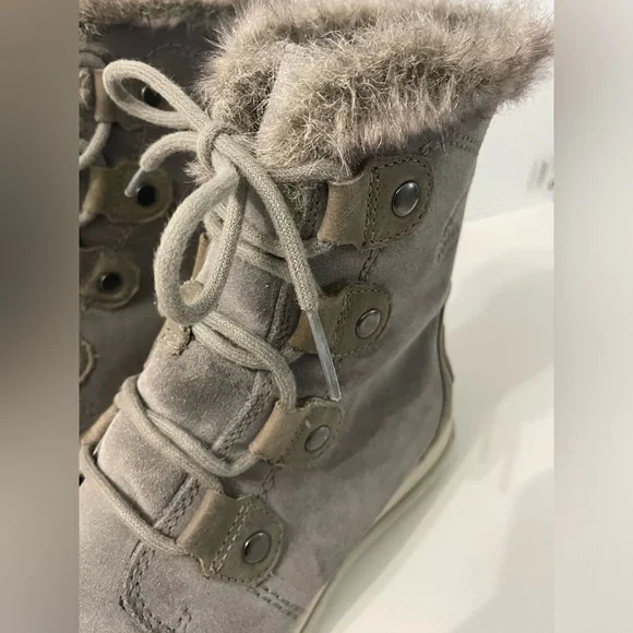 Sorel Explorer Joan Winter Boots Women’s Size 8 Gray Suede Fur Waterproof EUC - Picture 5 of 13